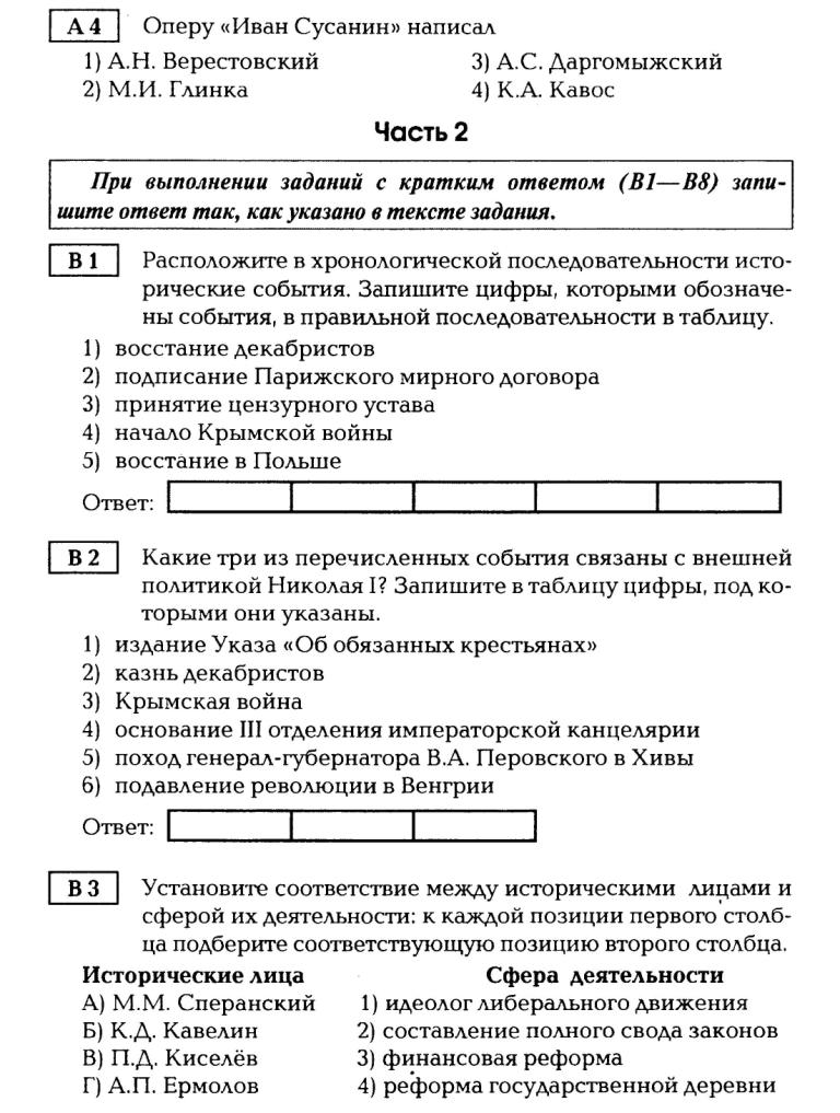 Контрольная работа по теме Правление Николая II